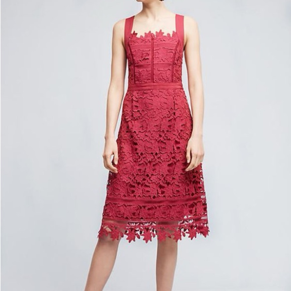 HD in Paris hot pink Floral Lace Backless Dress